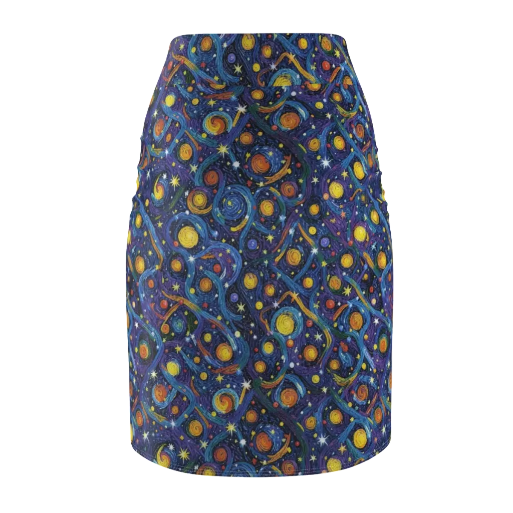 Starry Spiral on Pencil Skirt — Back