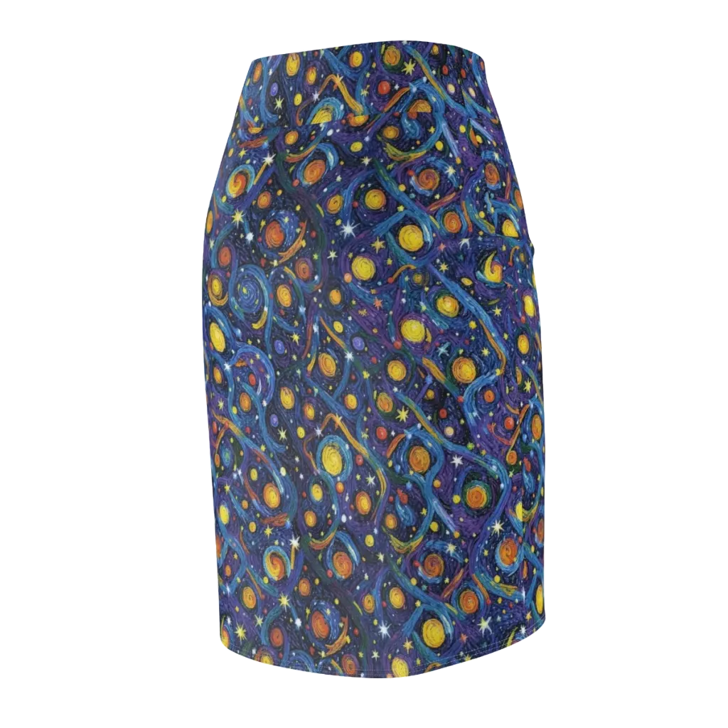 Starry Spiral on Pencil Skirt — Back Side