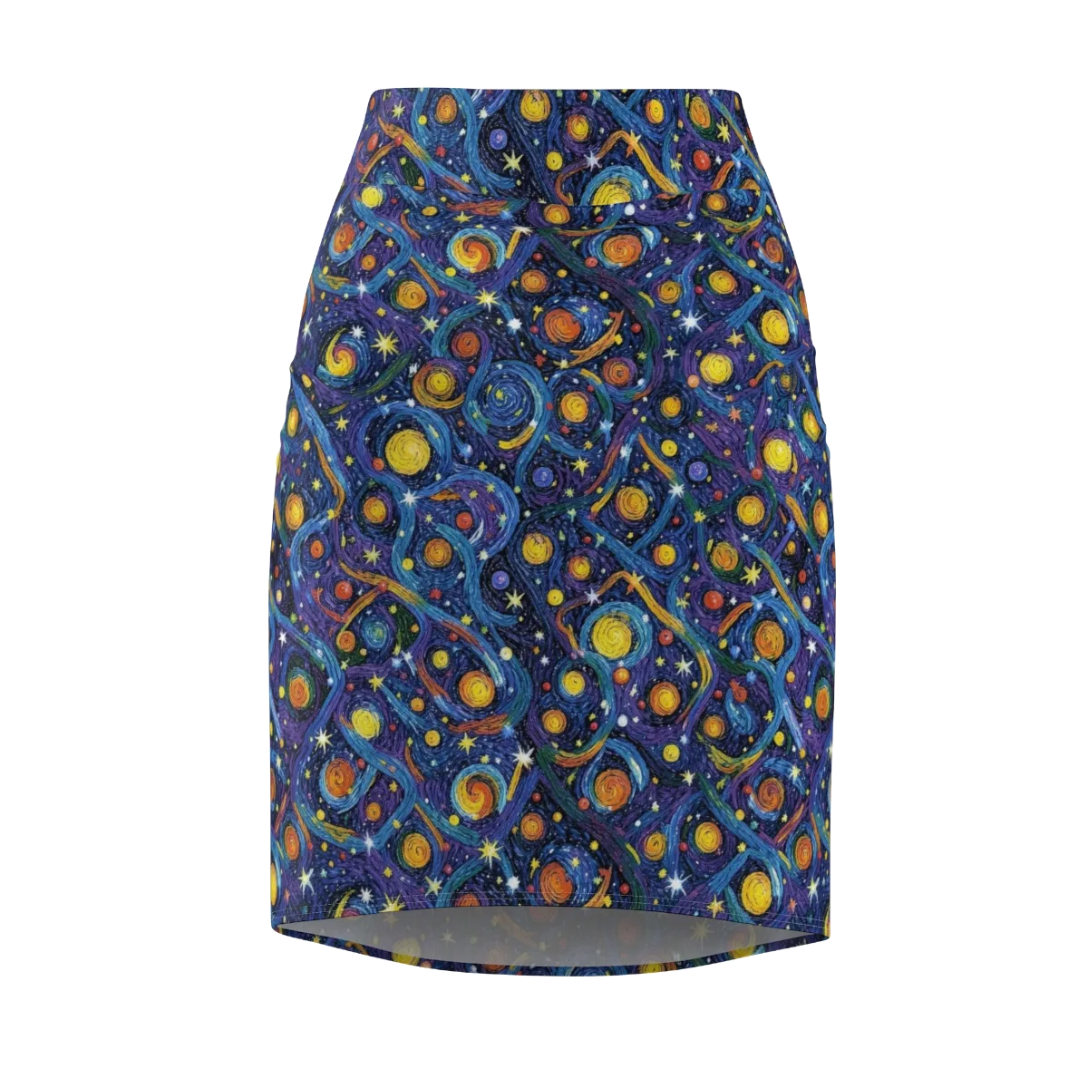 Starry Spiral on Pencil Skirt — Front