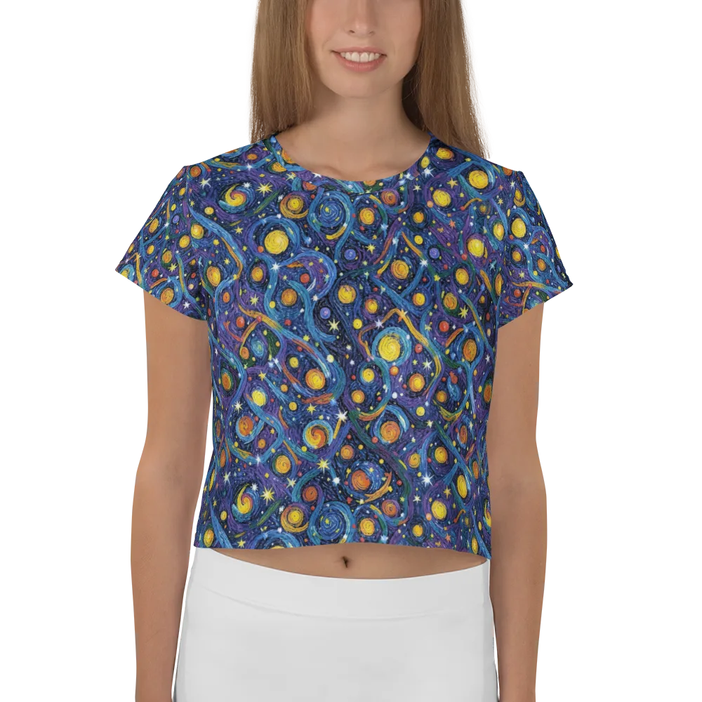 Starry Spiral on Crop Tee — Front