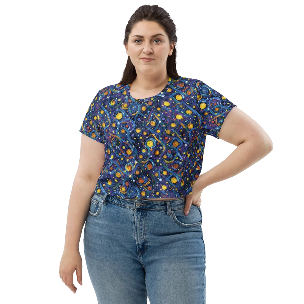 Starry Spiral on Crop Tee — Front