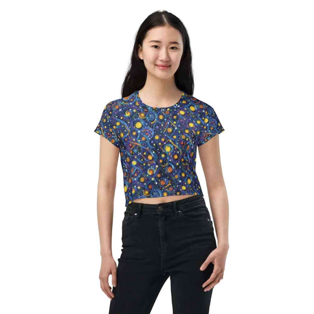 Starry Spiral on Crop Tee — Front