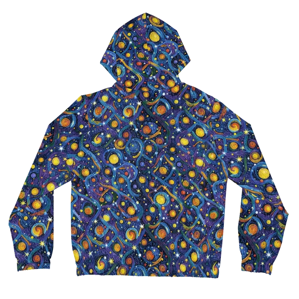Starry Spiral on Women's Full-Zip Hoodie — Back