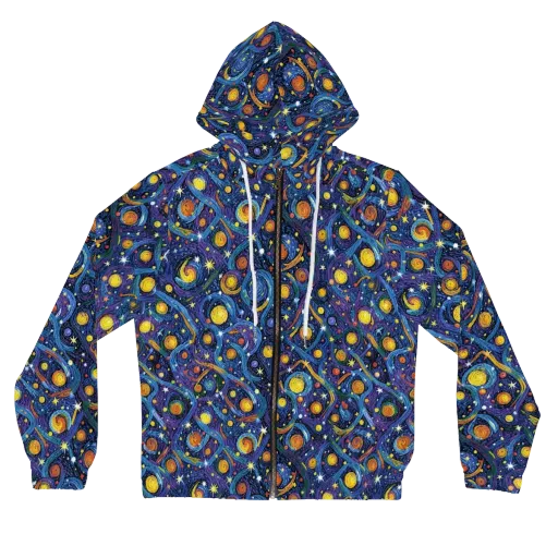 Starry Spiral on a Women's Full-Zip Hoodie