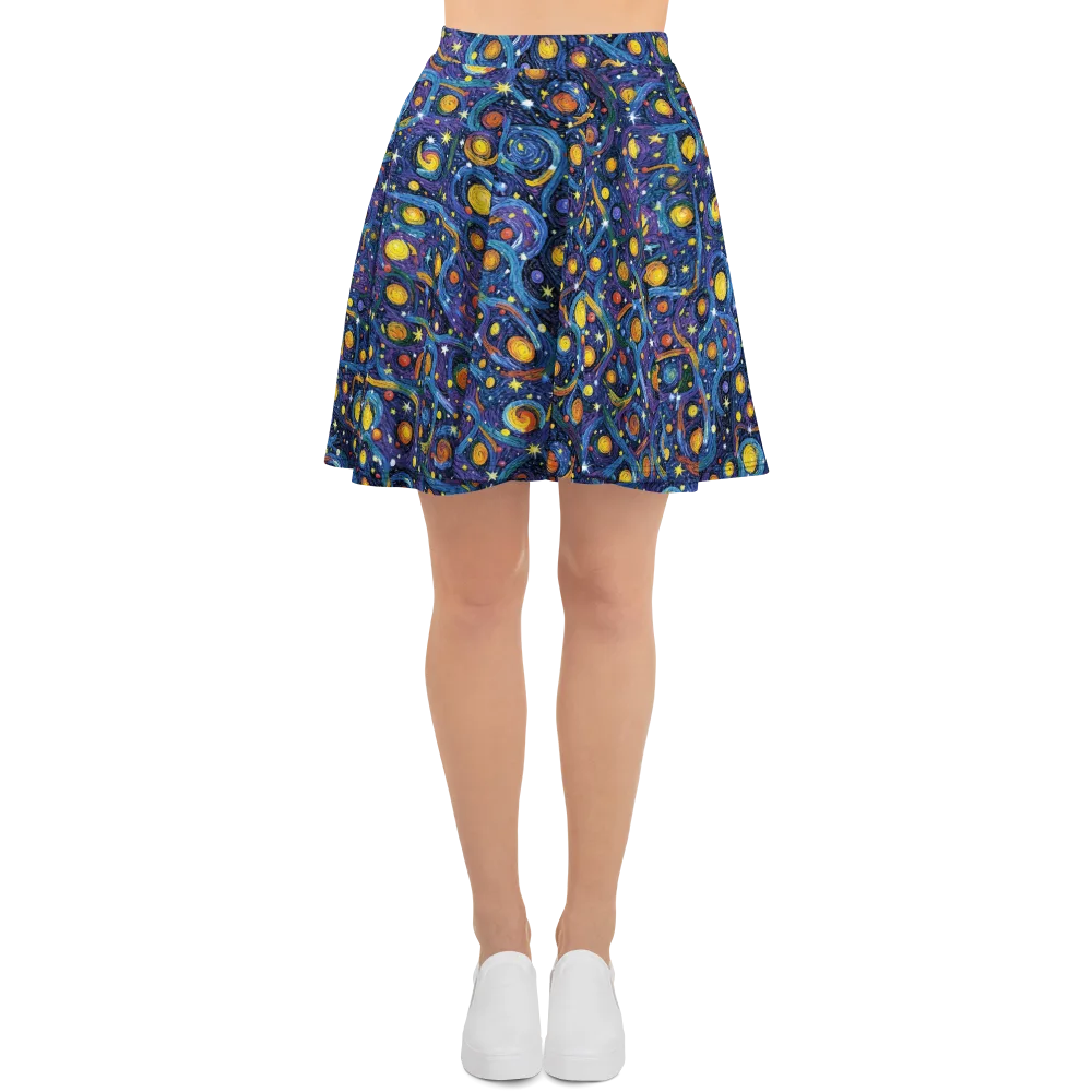Starry Spiral on Skater Skirt — Front