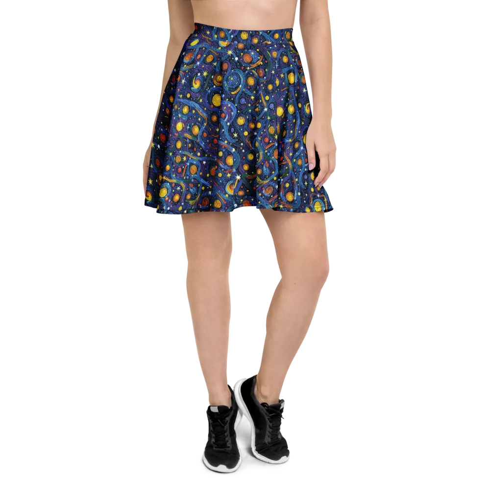 Starry Spiral on Skater Skirt — Front