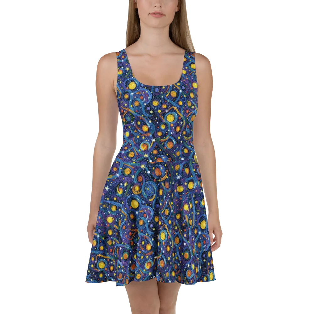 Starry Spiral on Skater Dress — Front