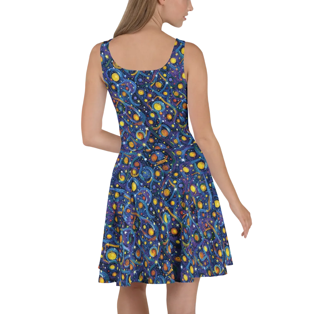 Starry Spiral on Skater Dress — Back
