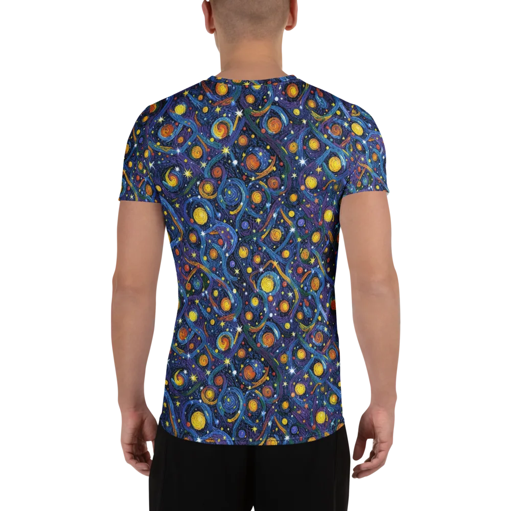 Starry Spiral on Men's Athletic T-Shirt — Back