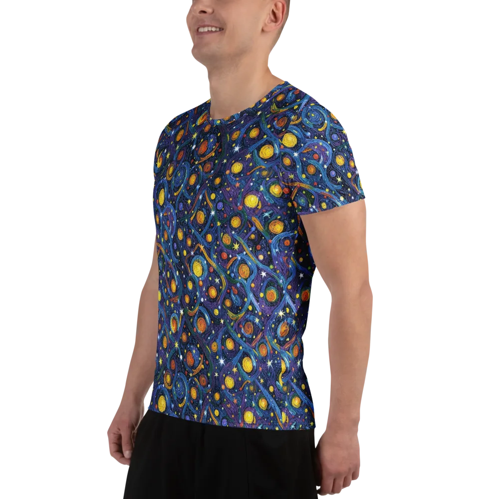 Starry Spiral on Men's Athletic T-Shirt — Left