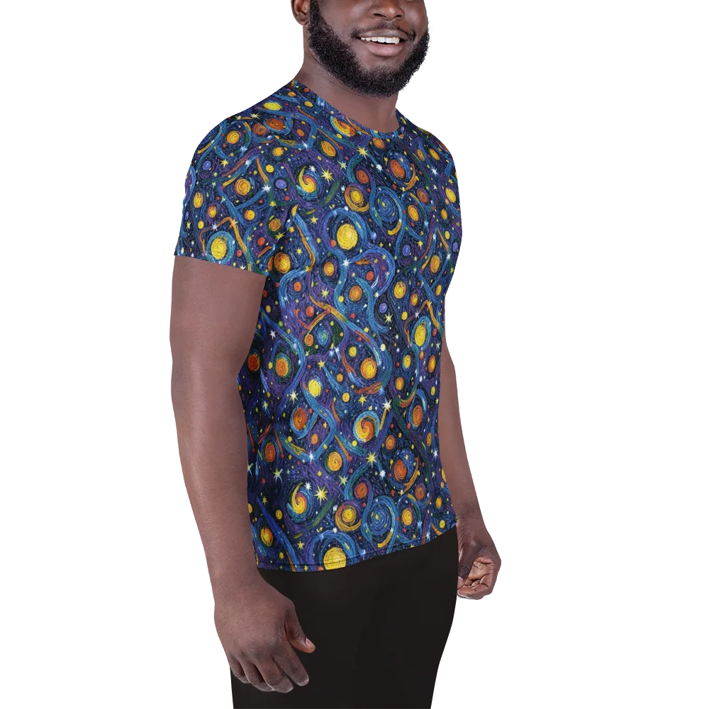 Starry Spiral on Men's Athletic T-Shirt — Right