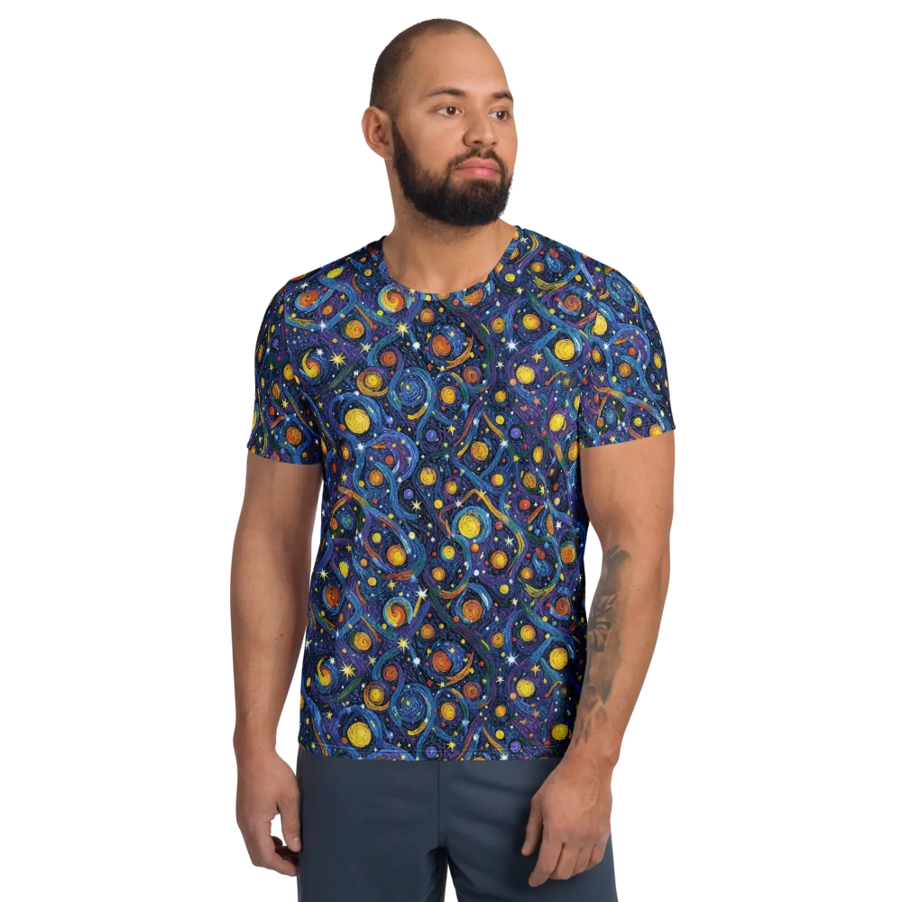 Starry Spiral on Men's Athletic T-Shirt — Front