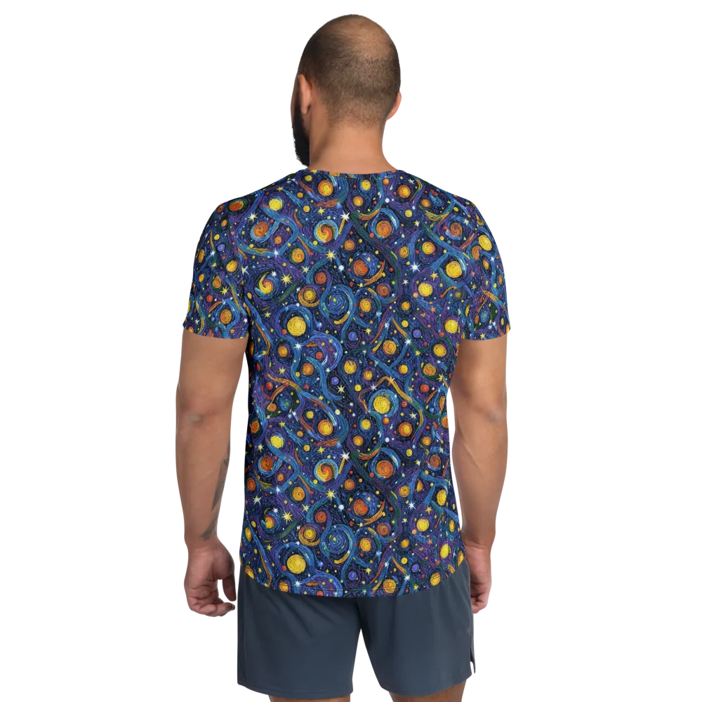 Starry Spiral on Men's Athletic T-Shirt — Back