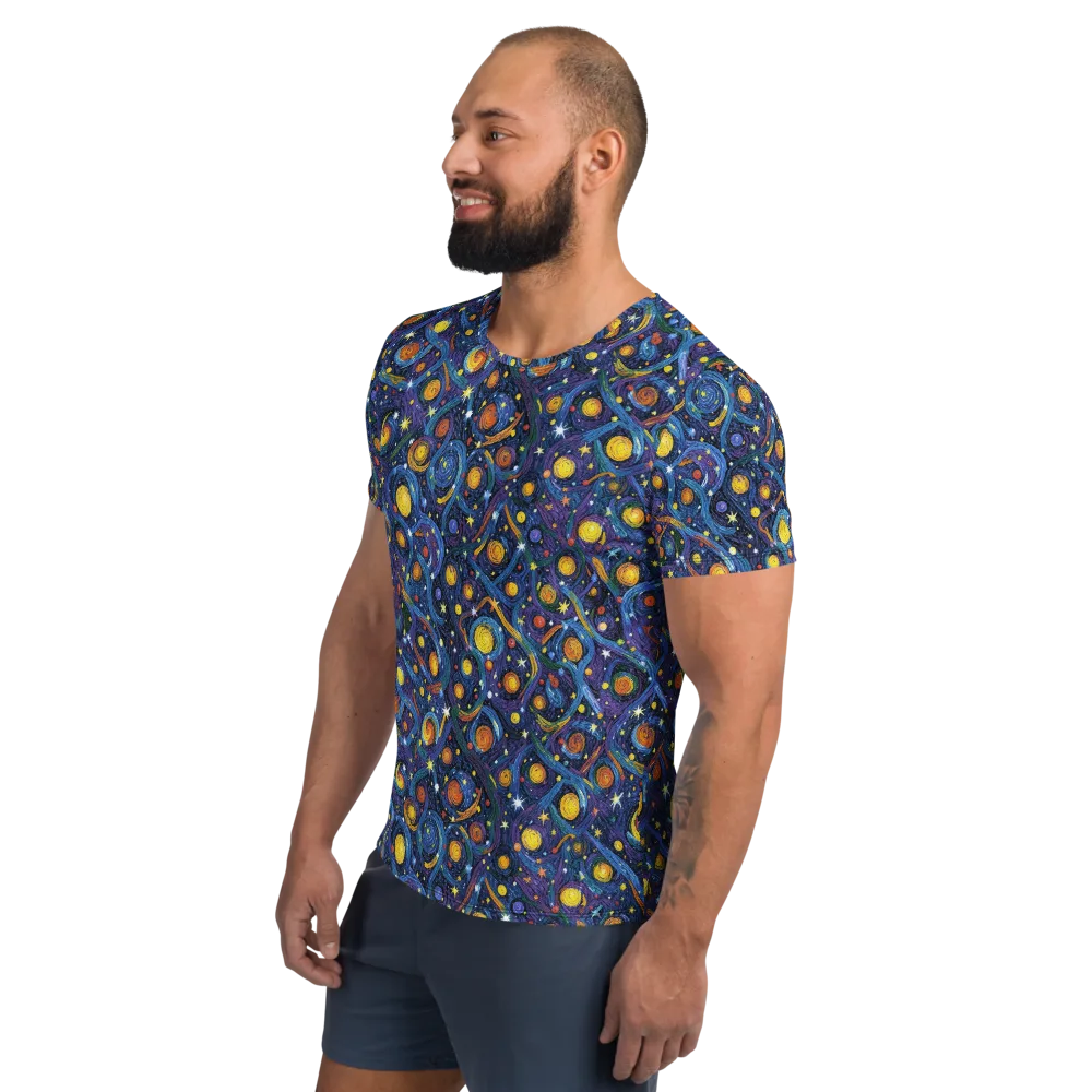 Starry Spiral on Men's Athletic T-Shirt — Left