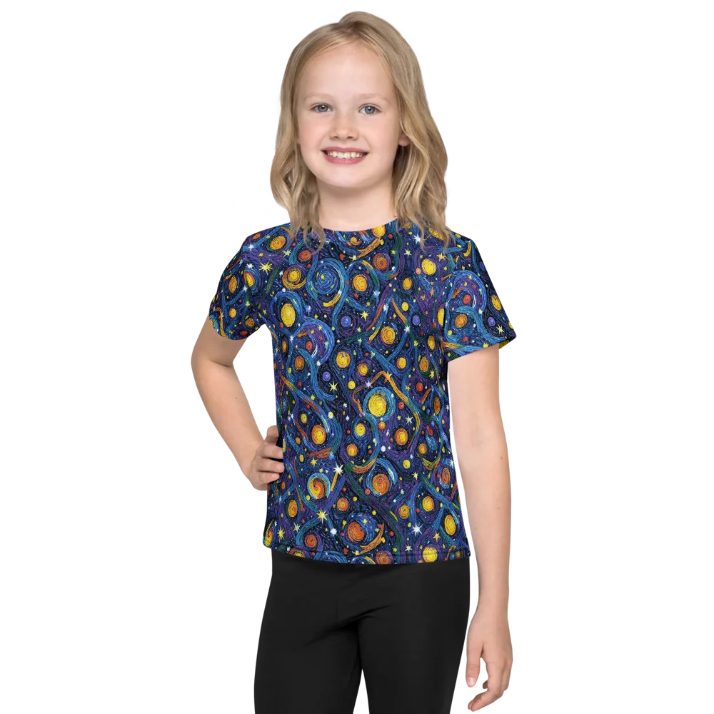 Starry Spiral on Kids Crew Neck T-Shirt — Front