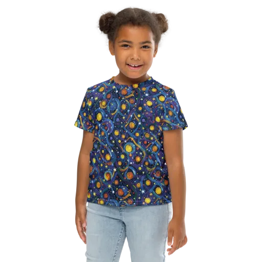 Starry Spiral on a Kids Crew Neck T-Shirt