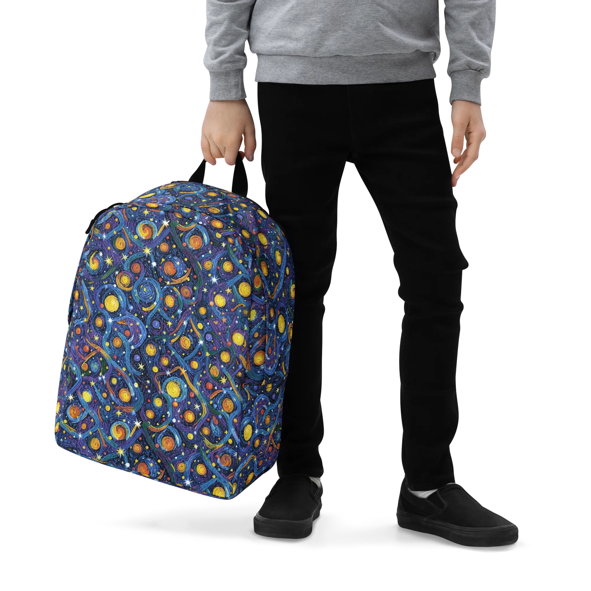 Starry Spiral on Minimalist Backpack — Zoomed-in