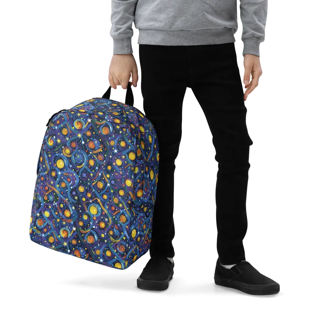 Starry Spiral on Minimalist Backpack — Zoomed-in
