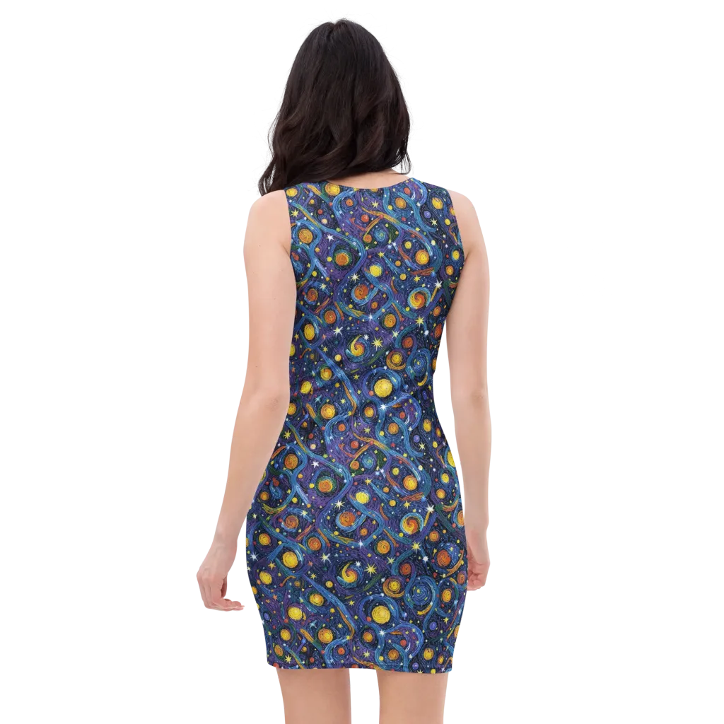 Starry Spiral on Bodycon Dress — Back