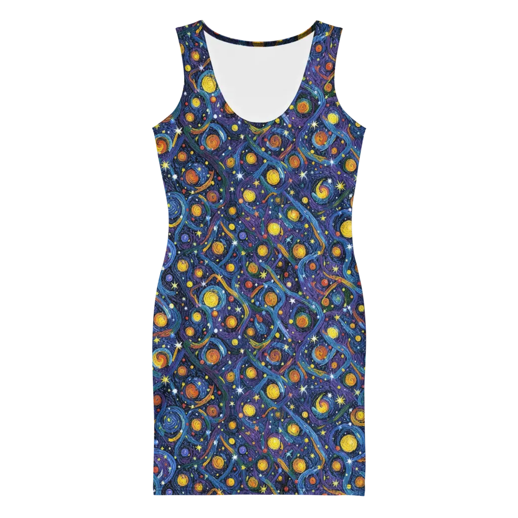Starry Spiral on Bodycon Dress — Front