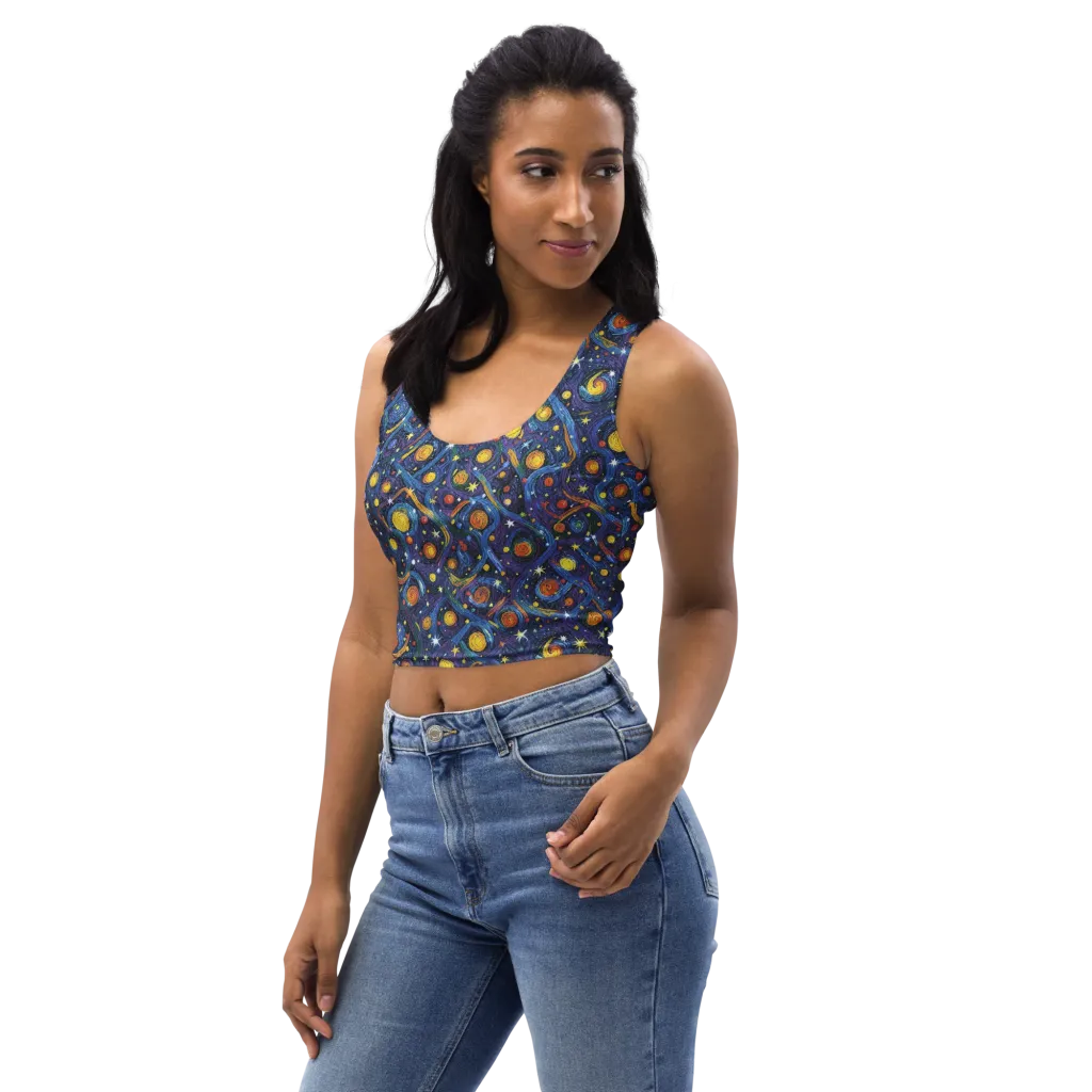 Starry Spiral on Crop Top — Left Front