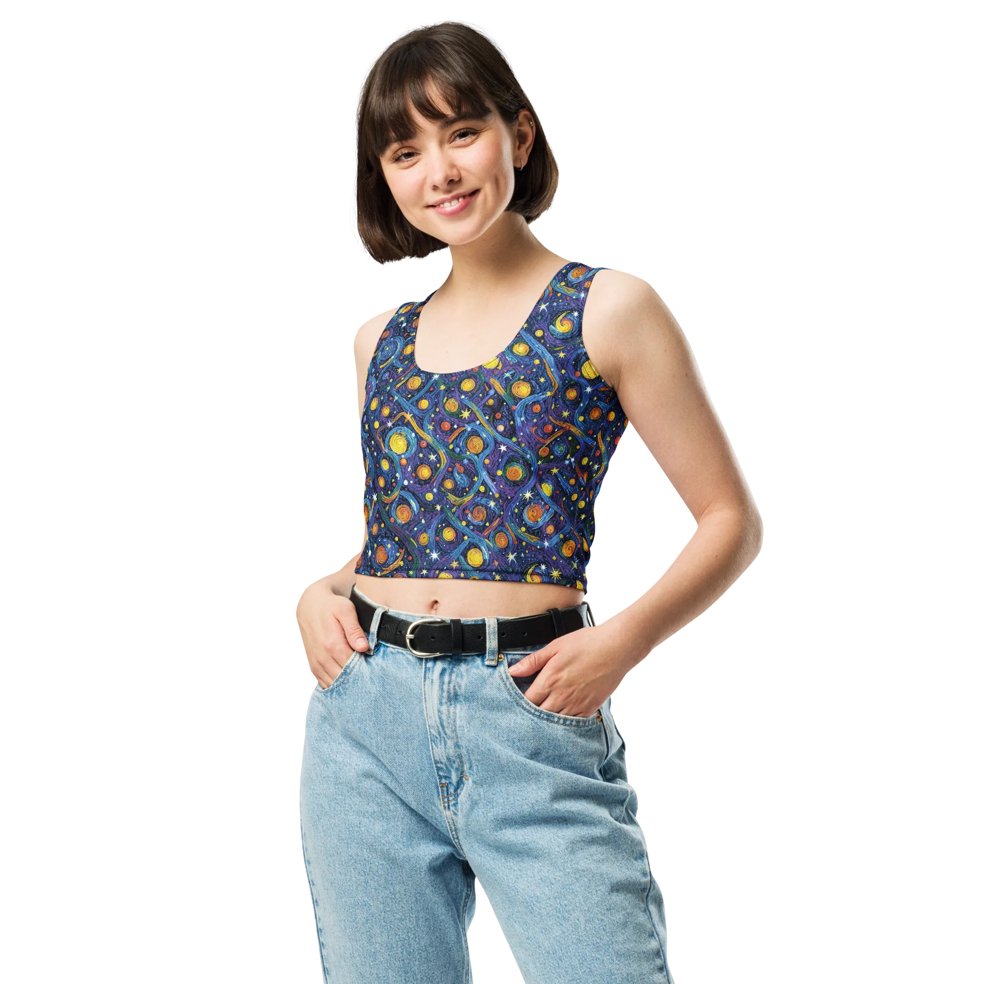 Starry Spiral on Crop Top — Front