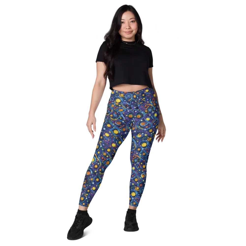Starry Spiral on Leggings with Pockets — Front