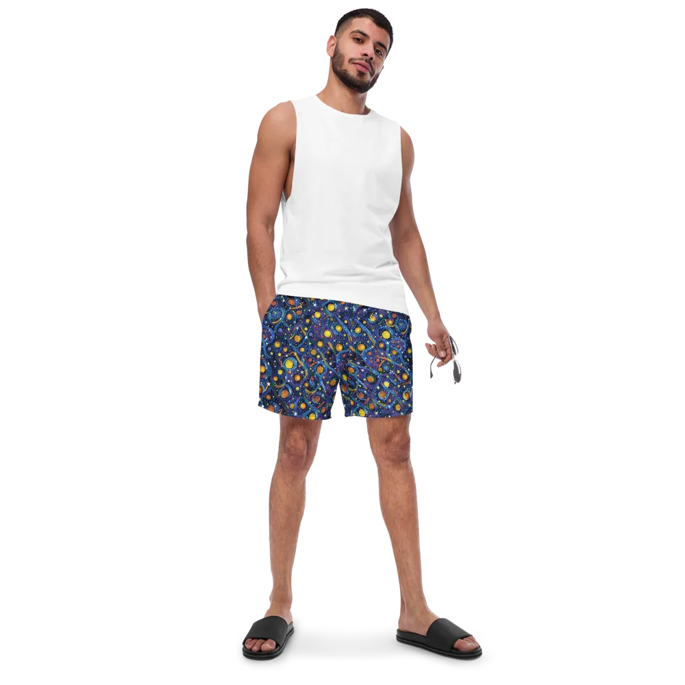 Starry Spiral on Swim Trunks — Front