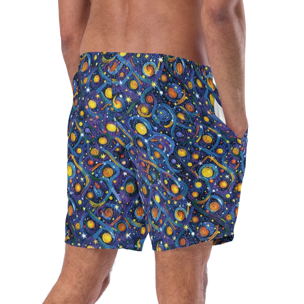 Starry Spiral on Swim Trunks — Right Back