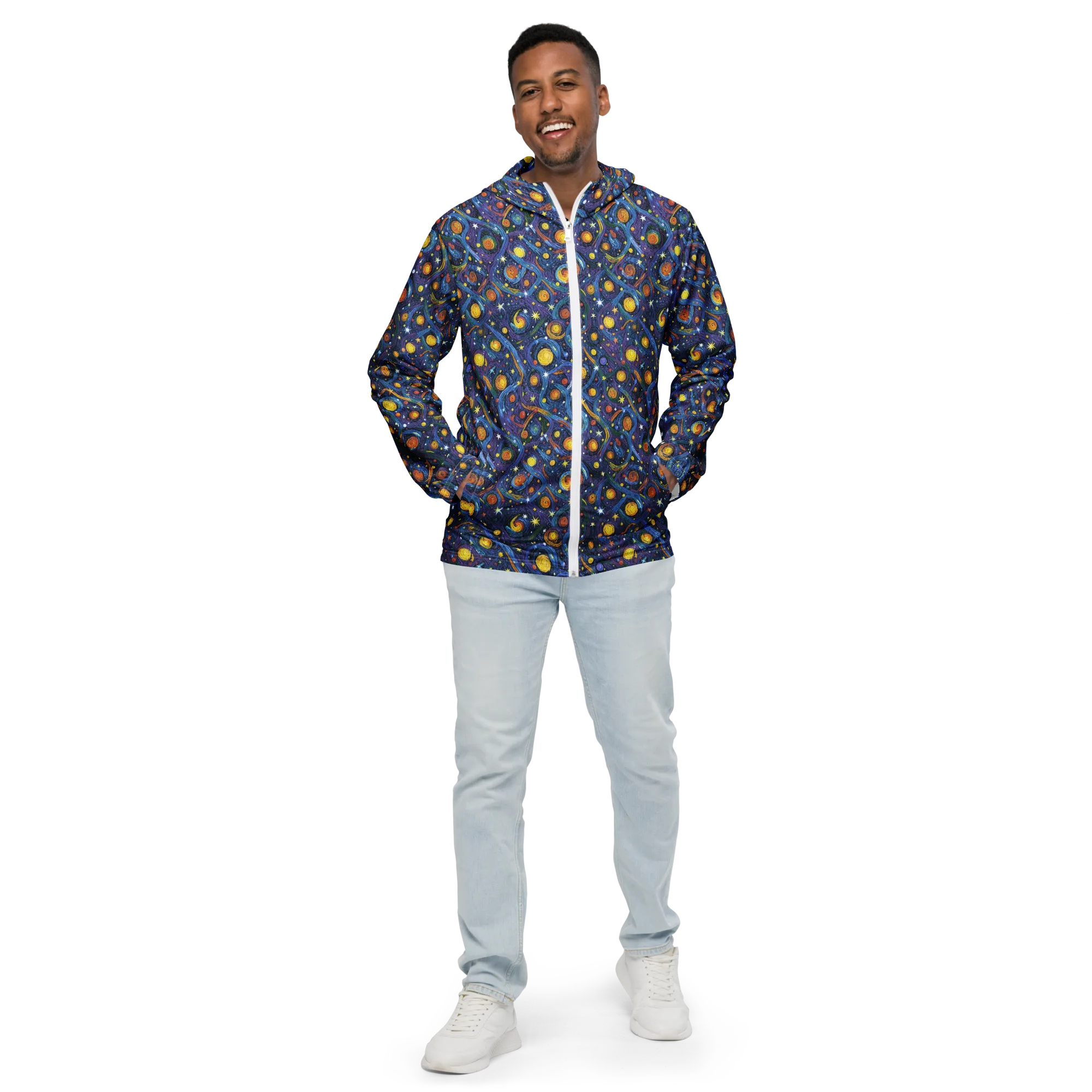 Starry Spiral on Men's Windbreaker — Front
