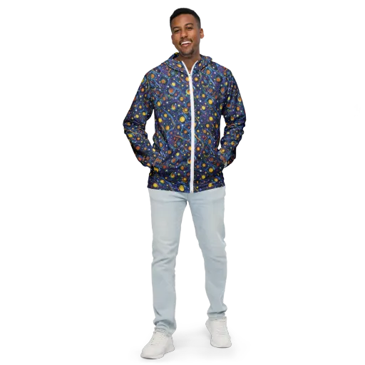 Starry Spiral on a Men's Windbreaker