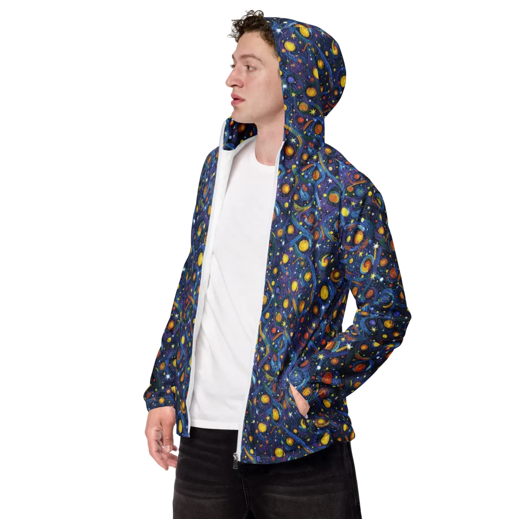 Starry Spiral on Men's Windbreaker — Left Front