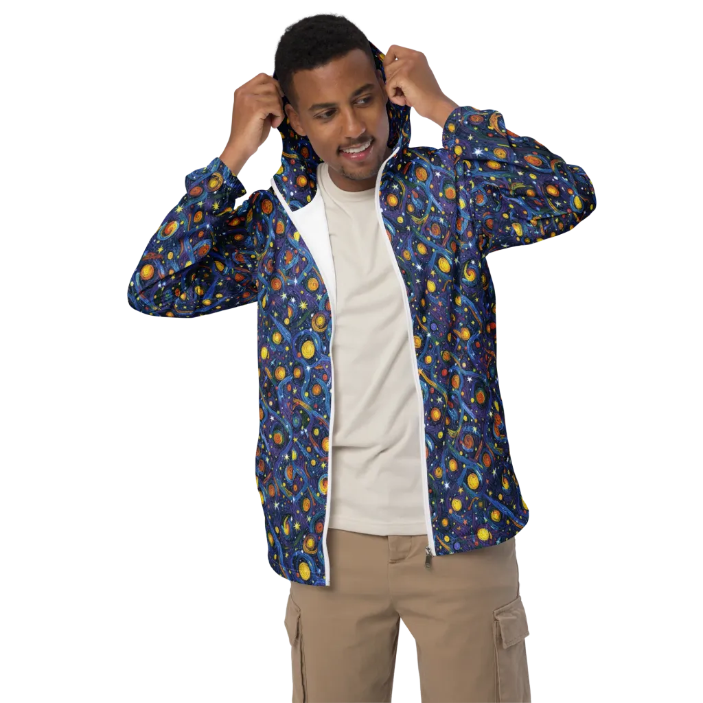 Starry Spiral on Men's Windbreaker — Front