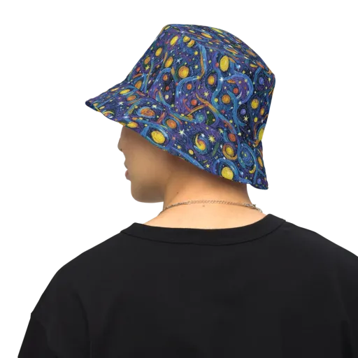 Starry Spiral on a Reversible Bucket Hat