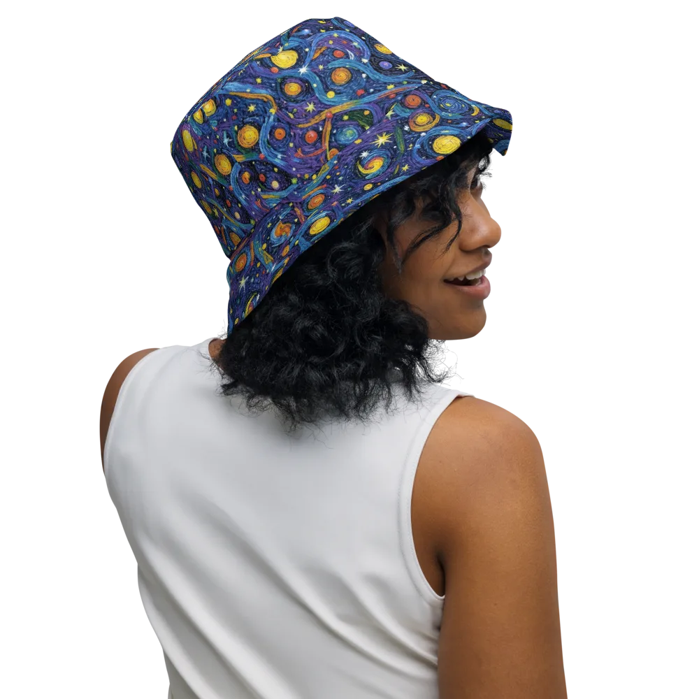 Starry Spiral on Reversible Bucket Hat — Right Outside