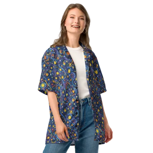 Starry Spiral on a Button Shirt