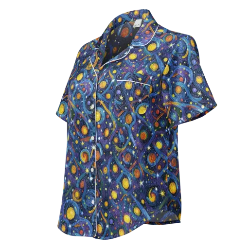 Starry Spiral on a Women's Short Sleeve Pajama Top