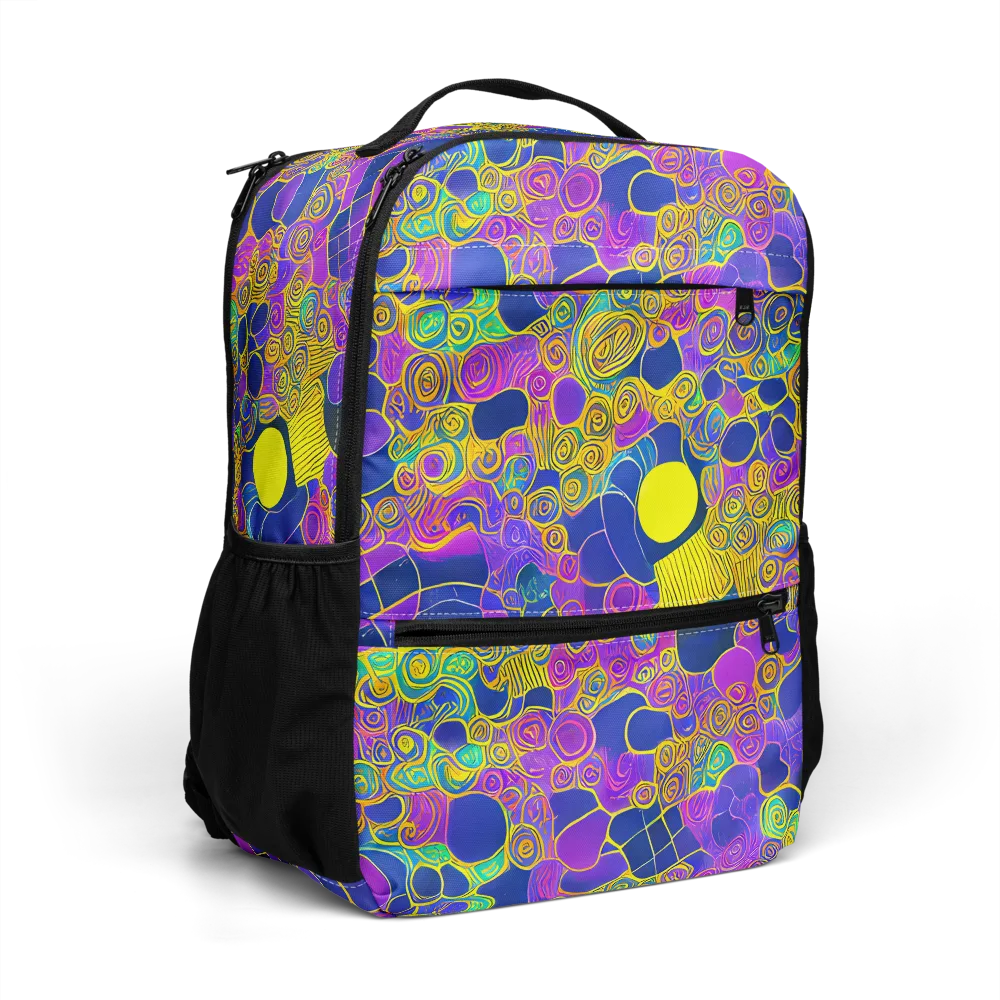 Neon Spiral Current on Utility Backpack — Right Front