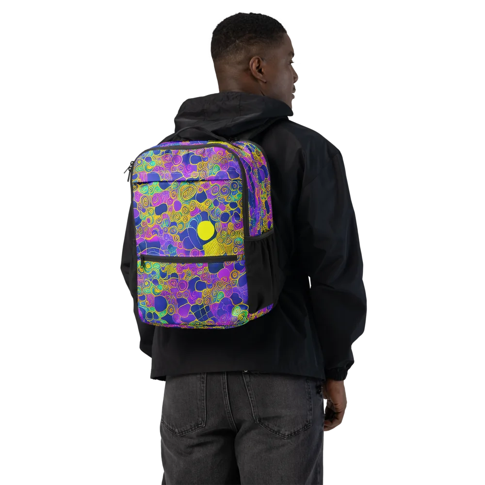 Neon Spiral Current on Utility Backpack — Back