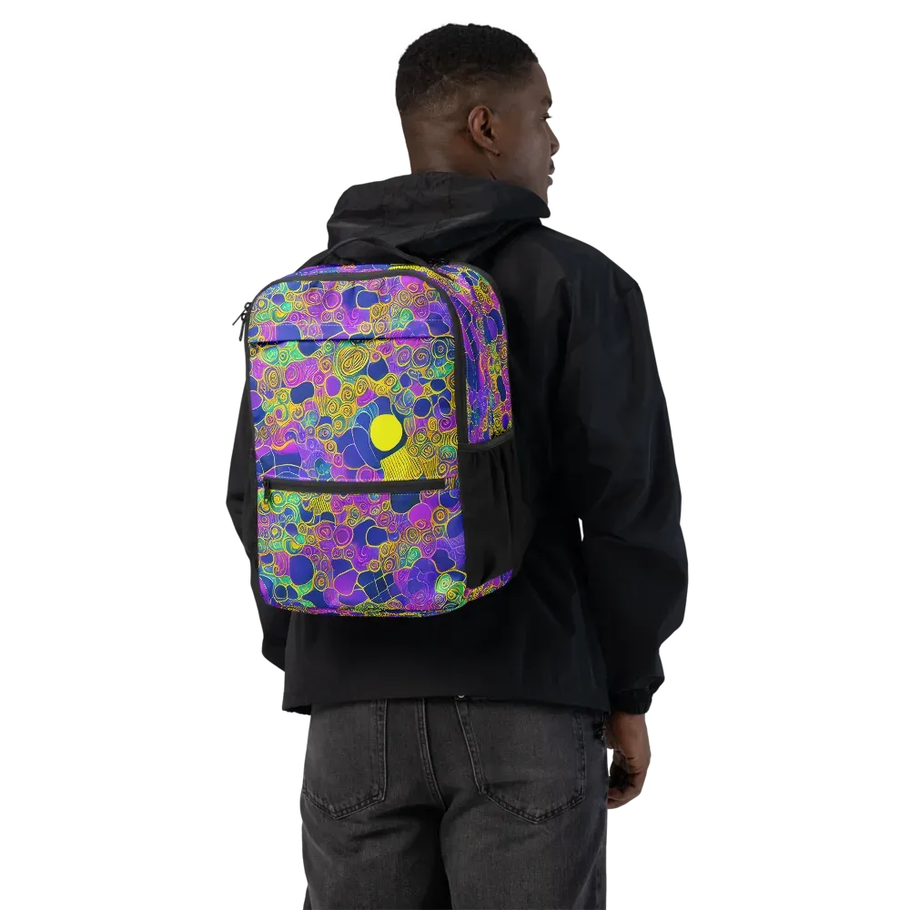 Neon Spiral Current on Utility Backpack — Back
