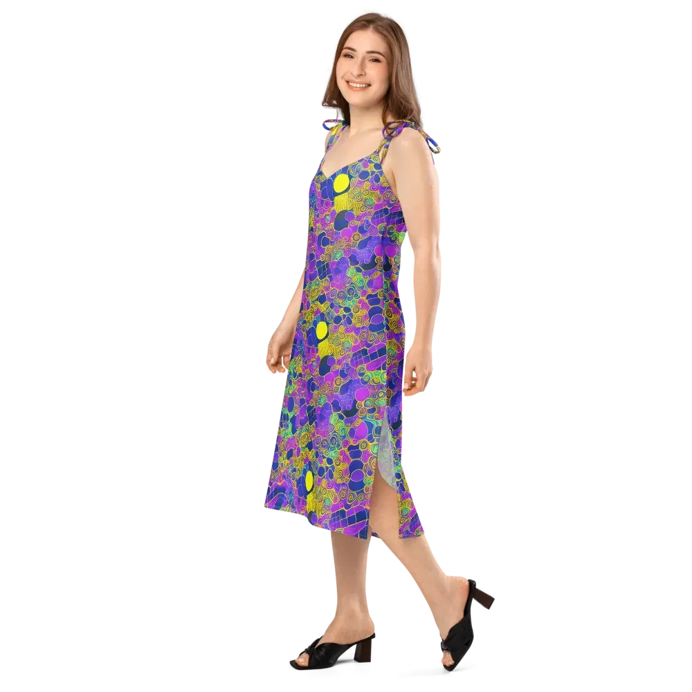 Neon Spiral Current on Slip Dress — Left Front