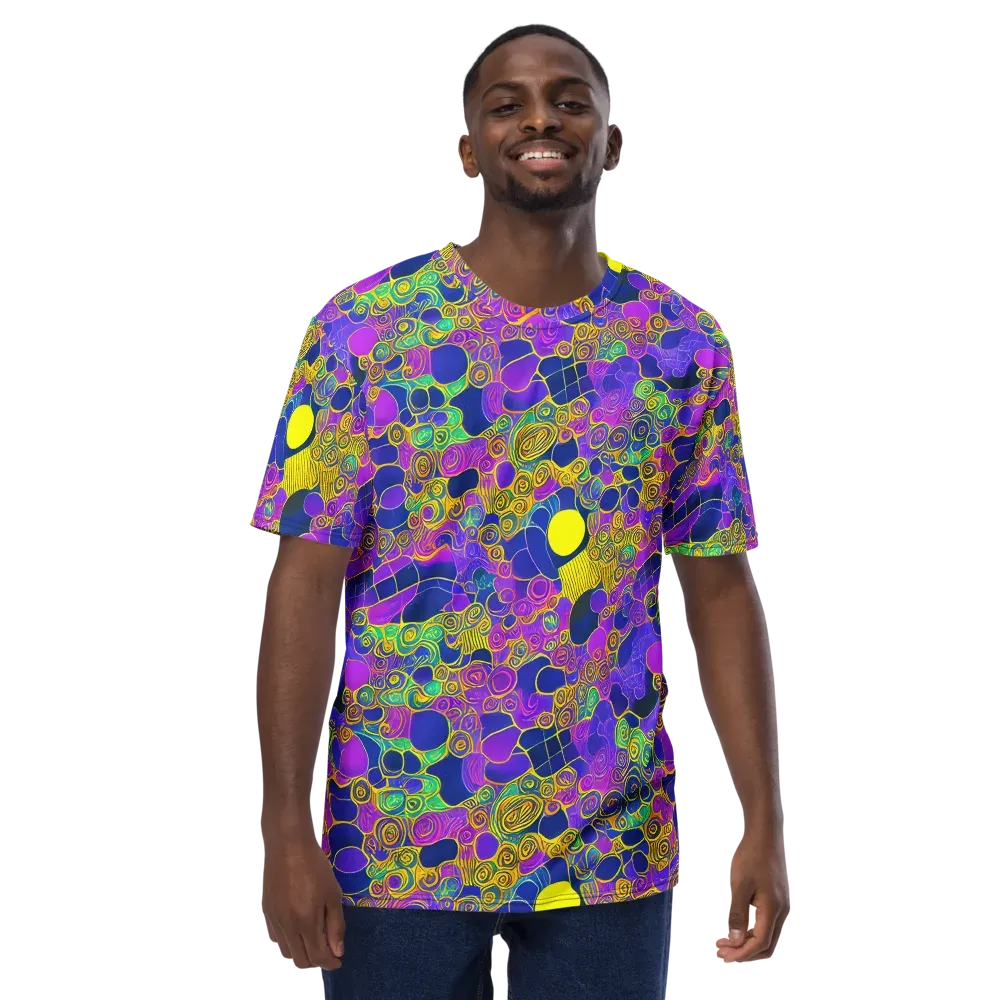 Neon Spiral Current on Men's Crew Neck T-Shirt — Front