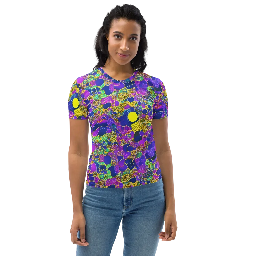 Neon Spiral Current on Women's Crew Neck T-Shirt — Front