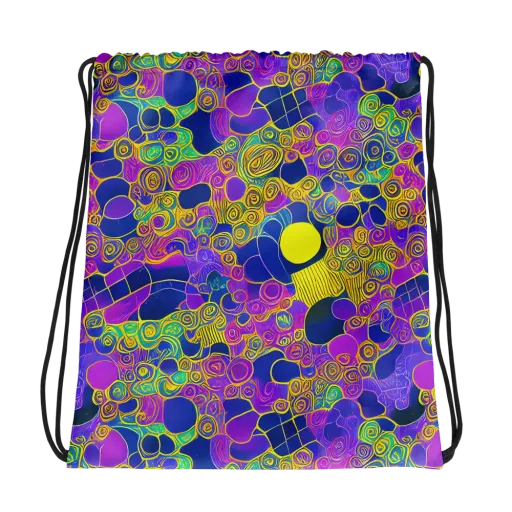 Neon Spiral Current on a Drawstring Bag