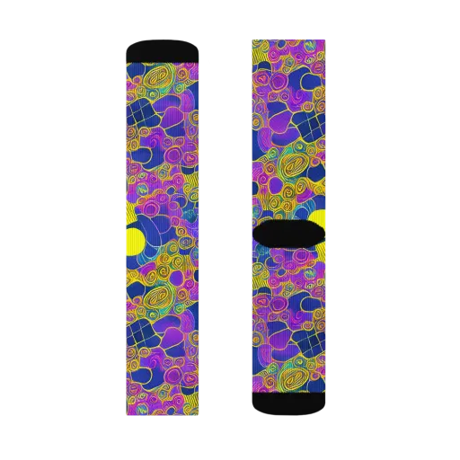 Neon Spiral Current on a Socks
