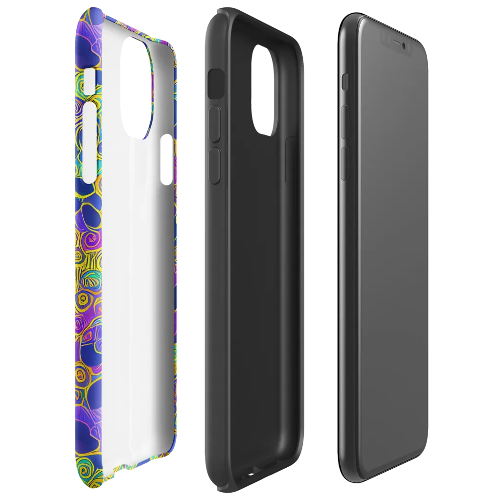 Neon Spiral Current on Tough Case for iPhone® — Right