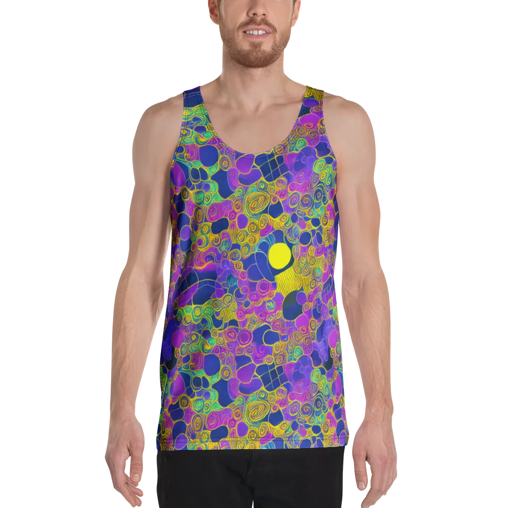 Neon Spiral Current on Men's Tank Top — Front
