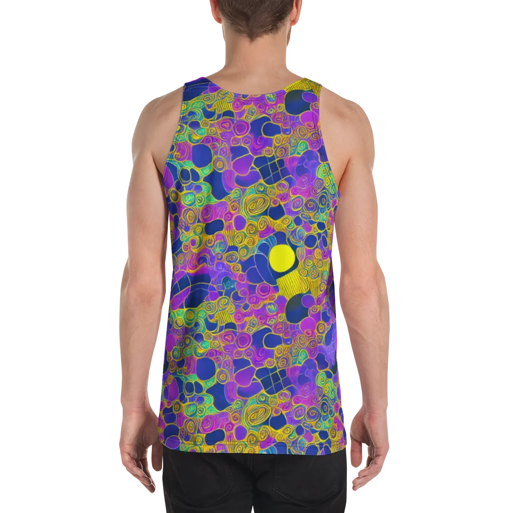 Neon Spiral Current on Men's Tank Top — Back