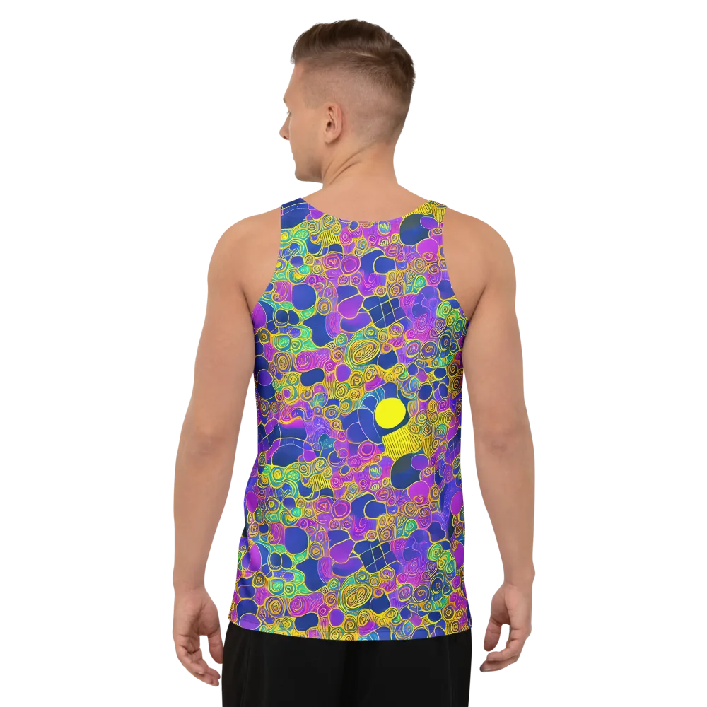 Neon Spiral Current on Men's Tank Top — Back