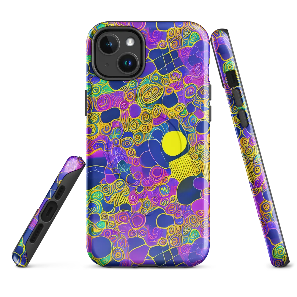 Neon Spiral Current on MagSafe Tough Case for iPhone® — Front
